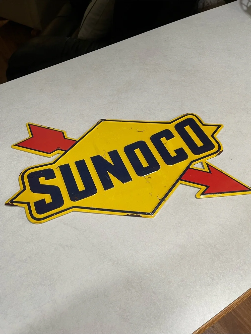 Sunoco Yellow and Red Logo Wall Sign - Home Wall Decor